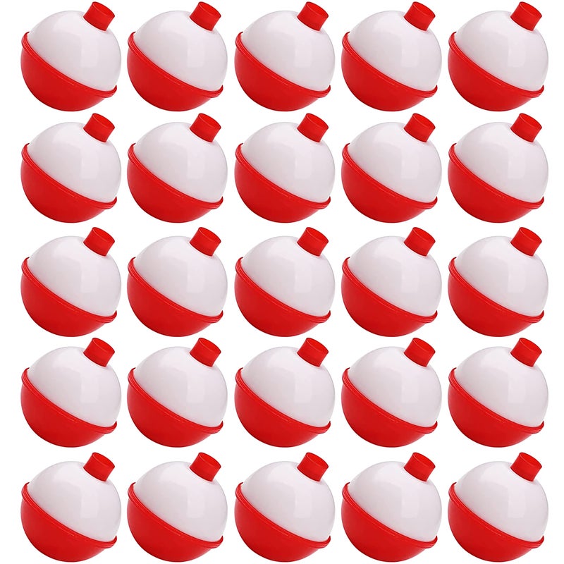 Shaddock Fishing 25pcs Fishing Bobbers Assortment, Small Floats for Fishing 1inch Hard ABS Push Button Fishing Floats Bobbers - Image 1
